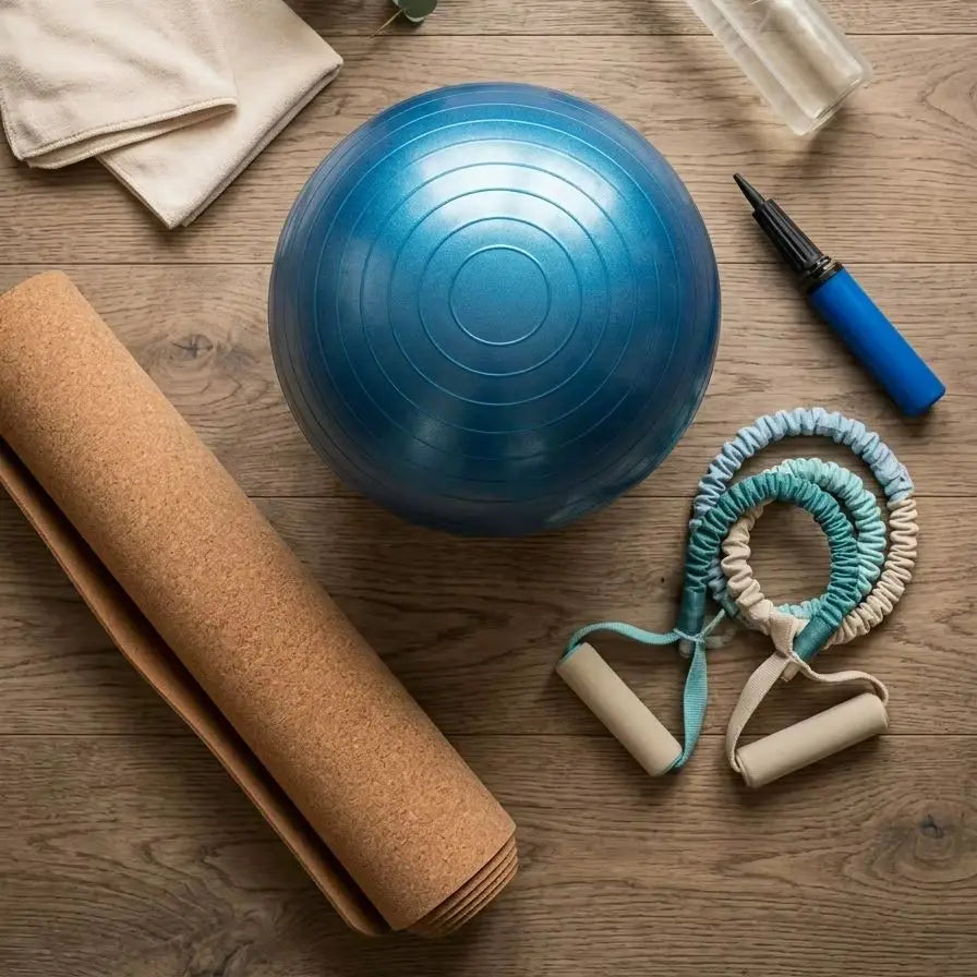 65CM Gym Ball with Hand Pump Anti Burst Exercise Yoga Balance Ball for Home Gym Fitness Workout