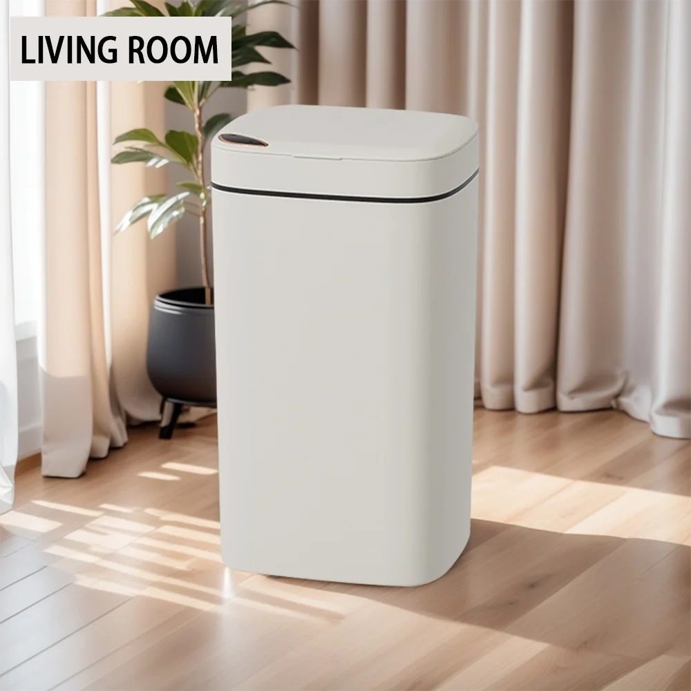 Smart Trash Can 16L Large-capacity Automatic Sensor Garbage Bin Home Waste Garbage Can for Kitchen Bathroom Bedroom Living Room