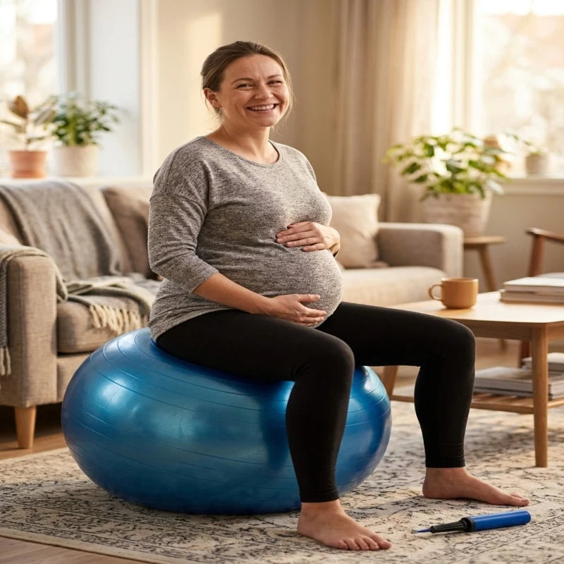 65CM Gym Ball with Hand Pump Anti Burst Exercise Yoga Balance Ball for Home Gym Fitness Workout