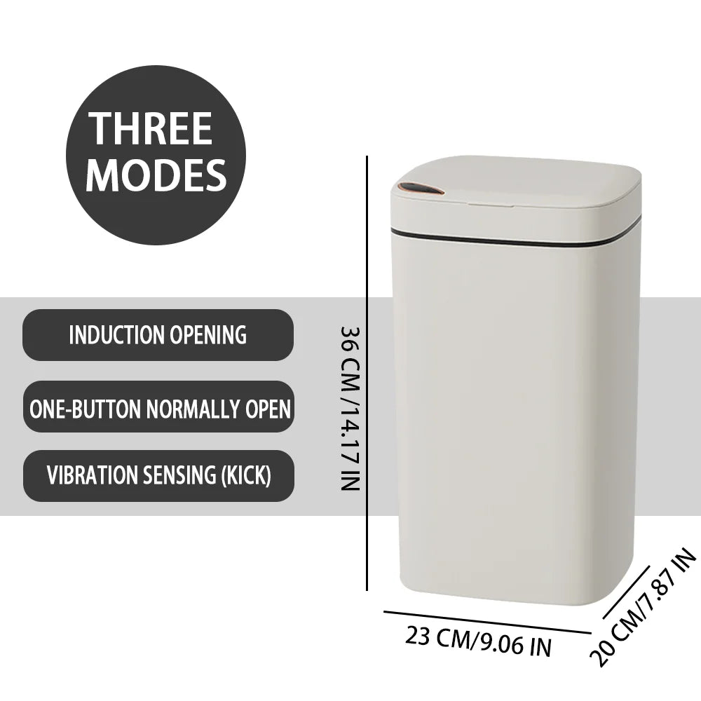 Smart Trash Can 16L Large-capacity Automatic Sensor Garbage Bin Home Waste Garbage Can for Kitchen Bathroom Bedroom Living Room