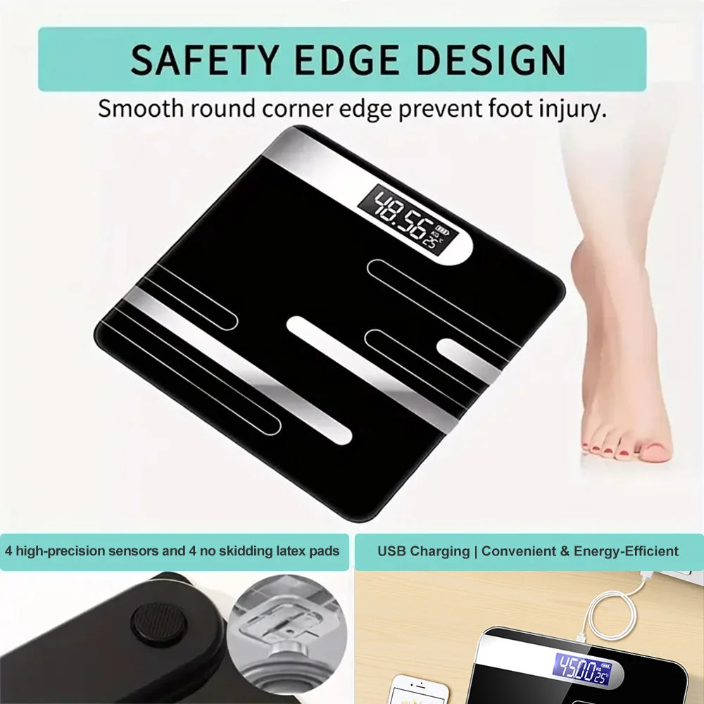 Sleek Digital Body Weight Scale with LCD Display Precision Floor-Standing Health Scale Body Weight Body Fat Exquisite Gift