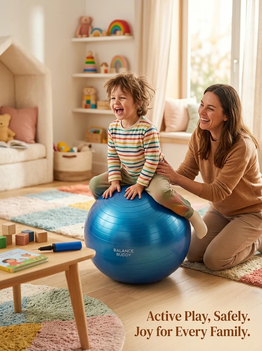65CM Gym Ball with Hand Pump Anti Burst Exercise Yoga Balance Ball for Home Gym Fitness Workout