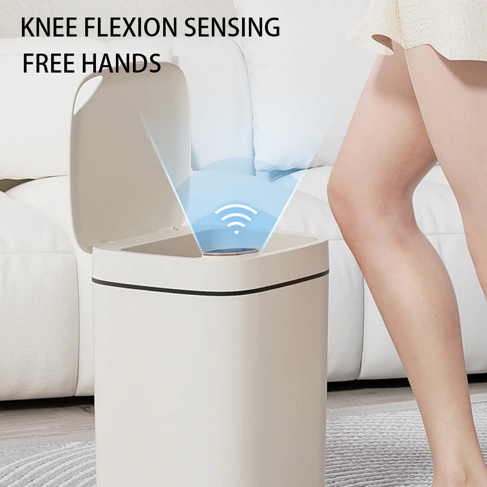 Smart Trash Can 16L Large-capacity Automatic Sensor Garbage Bin Home Waste Garbage Can for Kitchen Bathroom Bedroom Living Room