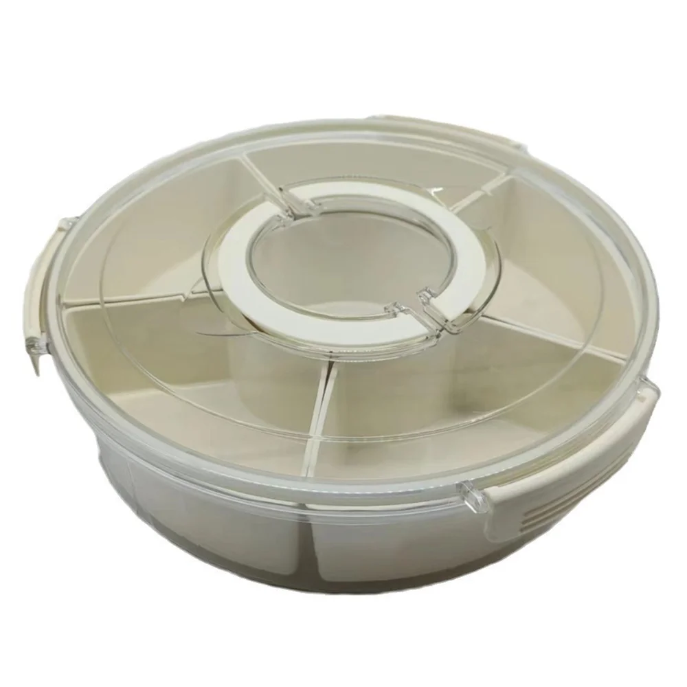 6 Grids Rotatable Storage Box Fruit Food Container Spice Ginger Garlic Ingredient Box For Kitchen Fridge Sealed Preservation Box