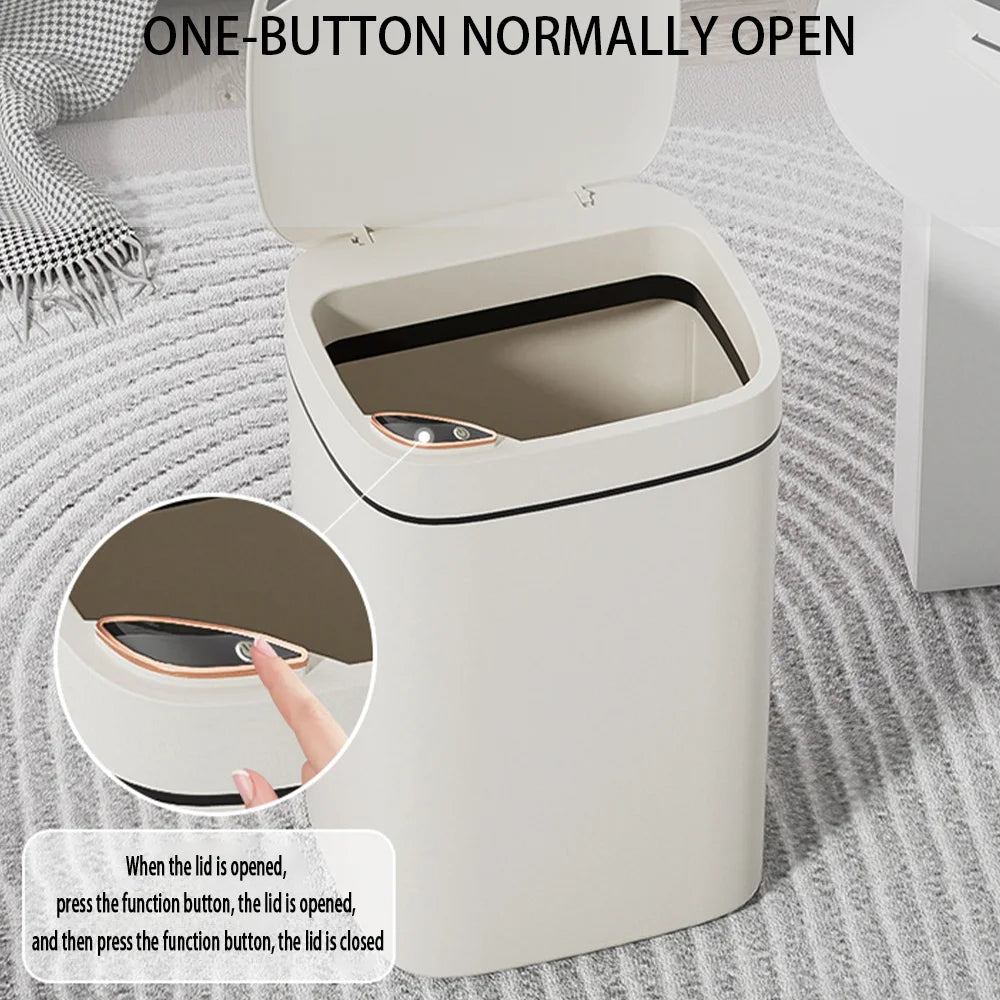 Smart Trash Can 16L Large-capacity Automatic Sensor Garbage Bin Home Waste Garbage Can for Kitchen Bathroom Bedroom Living Room