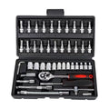 46pcs Ratchet Wrench Set 1/4 Ratchet Torque Wrench Combo Kit with Sockets Bit Hand Spanner Tool Car Repair Hardware Tool