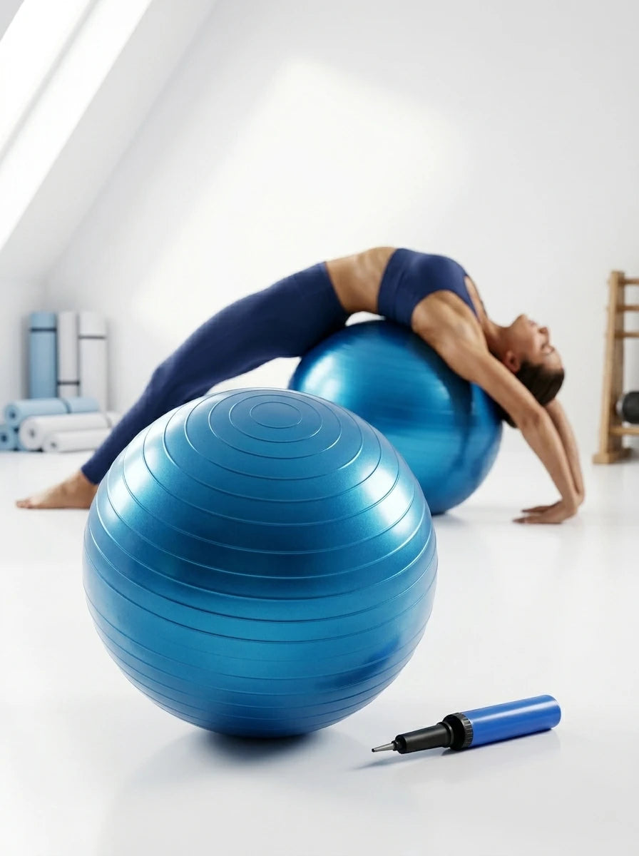 65CM Gym Ball with Hand Pump Anti Burst Exercise Yoga Balance Ball for Home Gym Fitness Workout