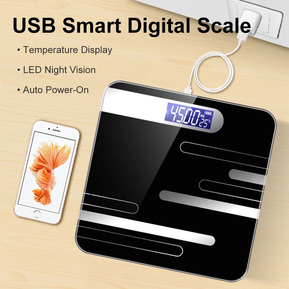 Sleek Digital Body Weight Scale with LCD Display Precision Floor-Standing Health Scale Body Weight Body Fat Exquisite Gift