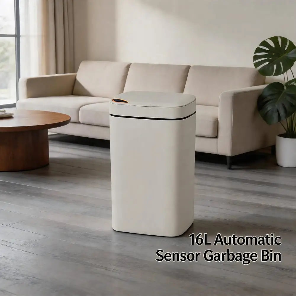 Smart Trash Can 16L Large-capacity Automatic Sensor Garbage Bin Home Waste Garbage Can for Kitchen Bathroom Bedroom Living Room