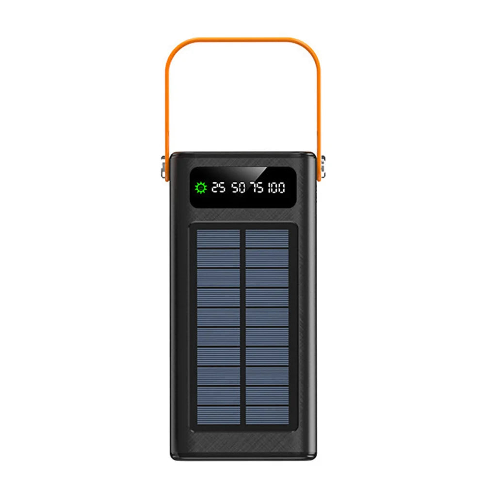 50000mAh High Capacity Solar Power Bank Waterproof Portable External Battery Pack USB Fast Charging Solar Charger for iPhone Android Phone Tablet Outdoor Camping Hiking Travel Emergency Power