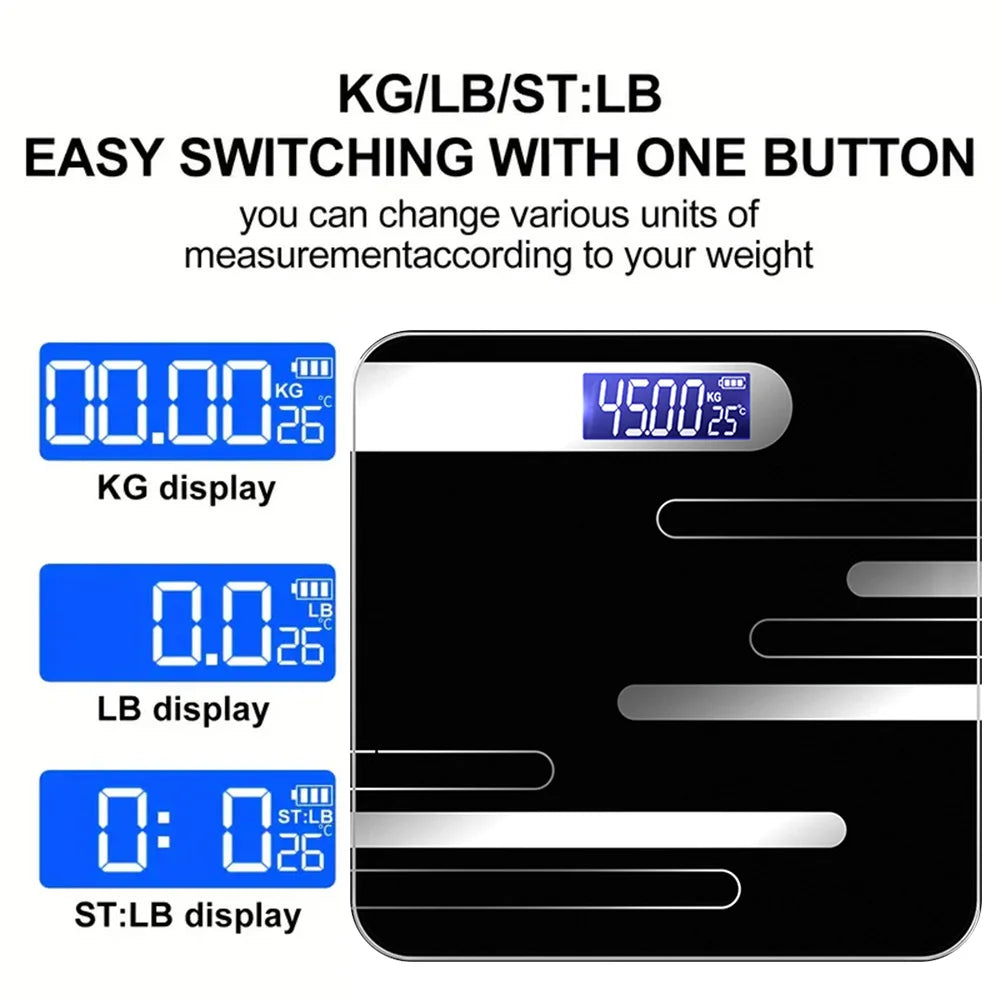 Sleek Digital Body Weight Scale with LCD Display Precision Floor-Standing Health Scale Body Weight Body Fat Exquisite Gift