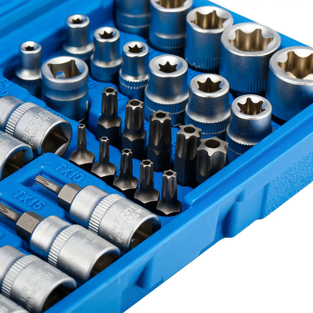 34pcs Torx Star Socket & Bit Set Male Female E & T Sockets with Torx Bits + Case