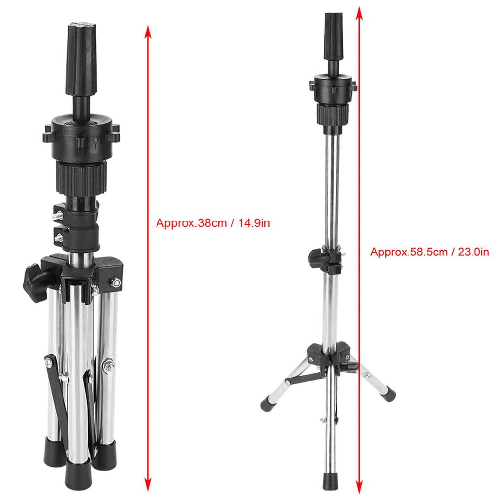 Hair Mannequin Hair Styling Training Hairdressing Training Head Holder Adjustable Salon Model Mannequin Head Tripod Stand Silver