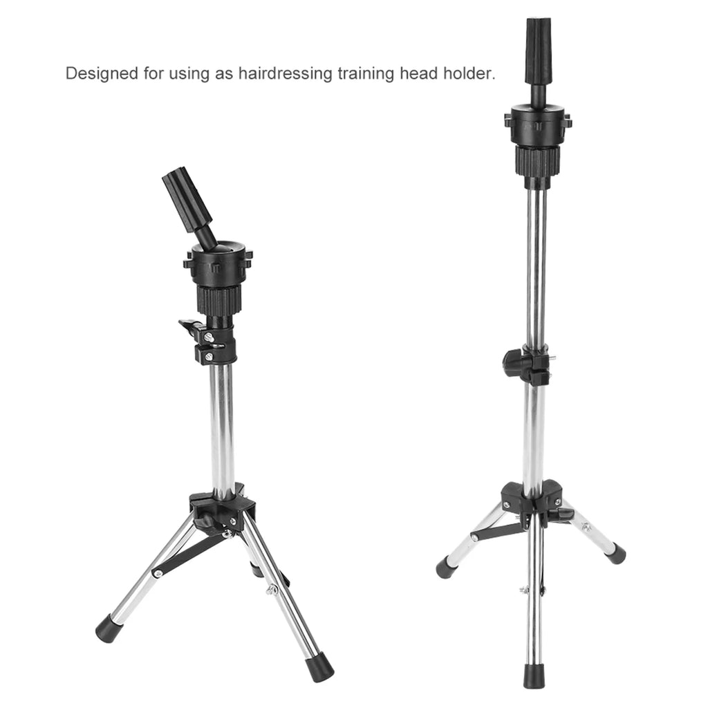 Hair Mannequin Hair Styling Training Hairdressing Training Head Holder Adjustable Salon Model Mannequin Head Tripod Stand Silver