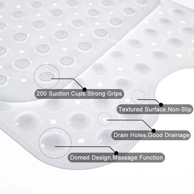 2Pcs 40*100cm PVC Anti-skid Bath Mat Shower Mat Non-slip Mat Bathtub Bath Mat with Suction Cup Bathroom Accessories