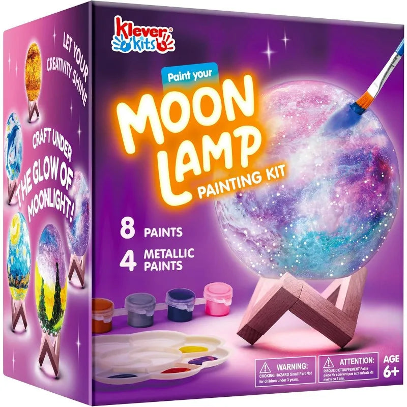 JOYFY DIY Moon Night Light toys Paint 3D Moon Lamp Kit Galaxy Lamp Arts for Kids School Activities Birthday Chirstmas Gifts