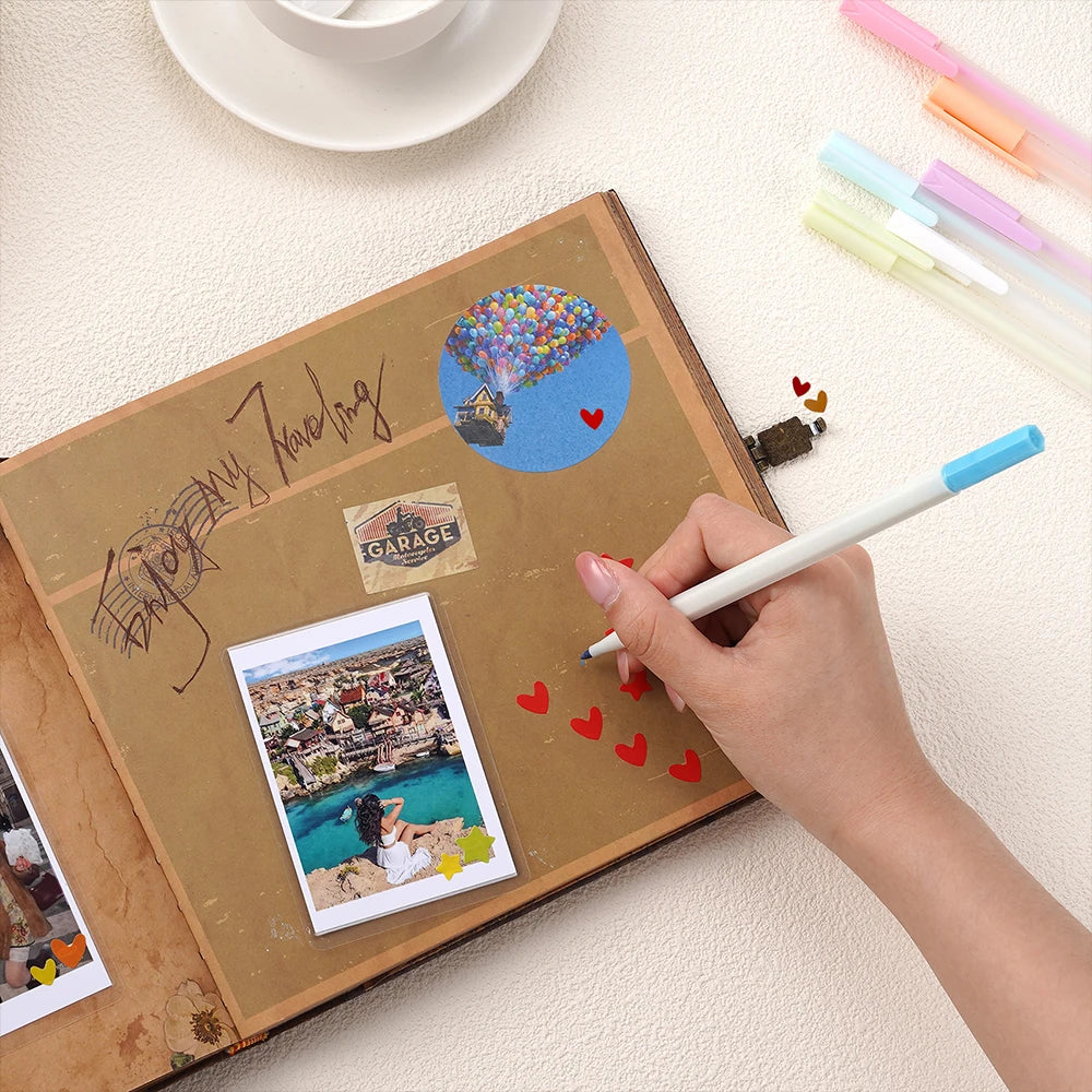 146-Page Handmade DIY Vintage Kraft Paper Scrapbook Suitable for Adventure Book Memoirs Kids' Gifts Weddings and Mother's Day
