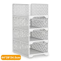 2/4Pcs Stackable Wardrobe Storage Rack Storage Basket Clothes Layered Partition Shelf Toy Books Organize Assembled Drawer