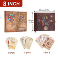146-Page Handmade DIY Vintage Kraft Paper Scrapbook Suitable for Adventure Book Memoirs Kids' Gifts Weddings and Mother's Day