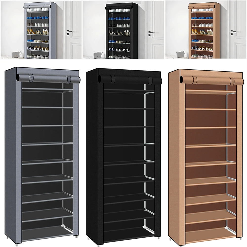 9 Layers Shoe Cabinet Nonwoven Shoe Rack Dustproof Organizer Space-Saving Home Storage Cabinet for Entryways, Hallways