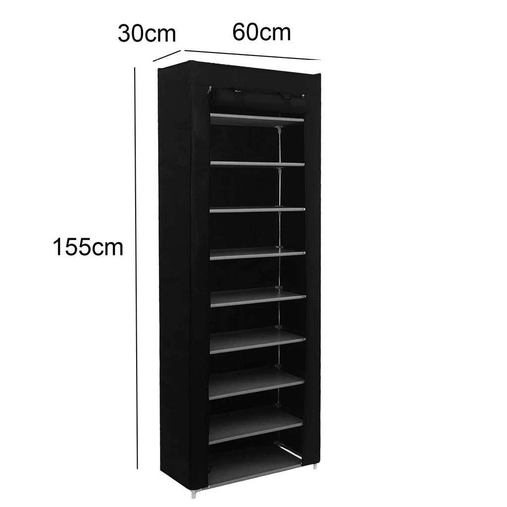 9 Layers Shoe Cabinet Nonwoven Shoe Rack Dustproof Organizer Space-Saving Home Storage Cabinet for Entryways, Hallways