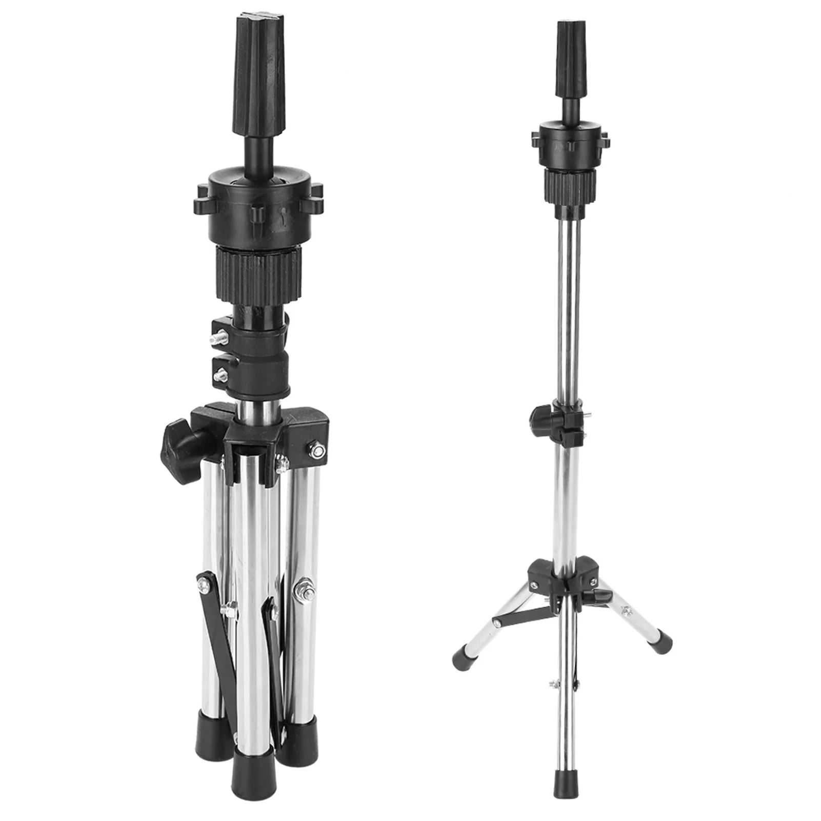 Hair Mannequin Hair Styling Training Hairdressing Training Head Holder Adjustable Salon Model Mannequin Head Tripod Stand Silver