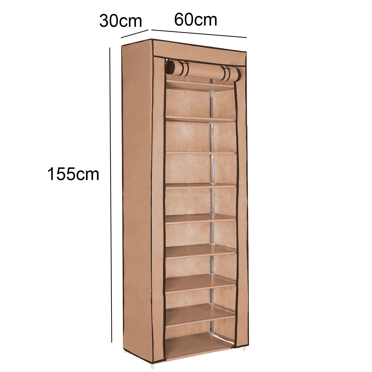 9 Layers Shoe Cabinet Nonwoven Shoe Rack Dustproof Organizer Space-Saving Home Storage Cabinet for Entryways, Hallways