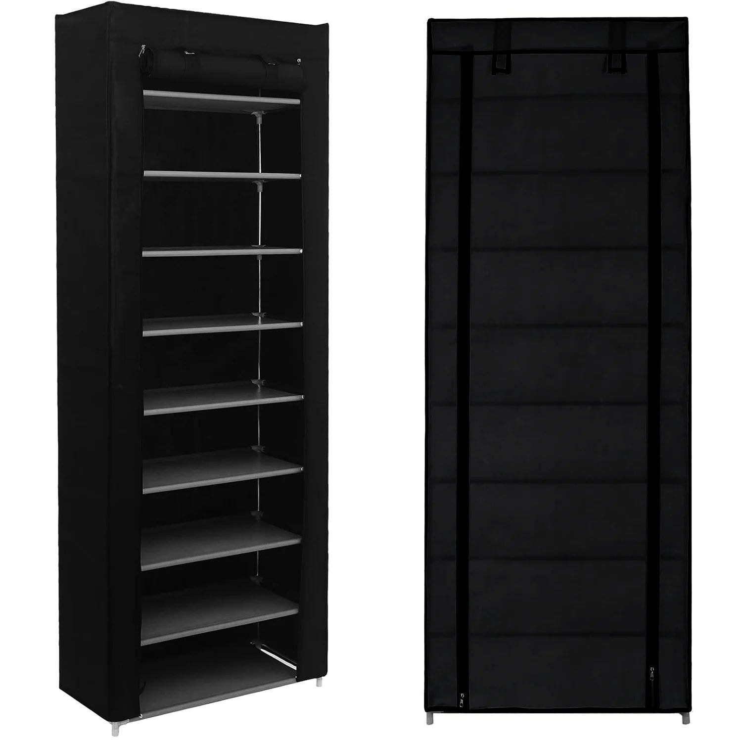 9 Layers Shoe Cabinet Nonwoven Shoe Rack Dustproof Organizer Space-Saving Home Storage Cabinet for Entryways, Hallways