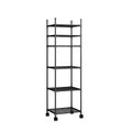 Six-tier adjustable roller metal storage trolley, multi-purpose storage rack for kitchen, bedroom, bathroom and laundry room