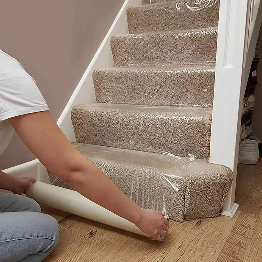 Voltsify Temporary Clear Self Adhesive Protective Film Roll, 60cm W x 25m L