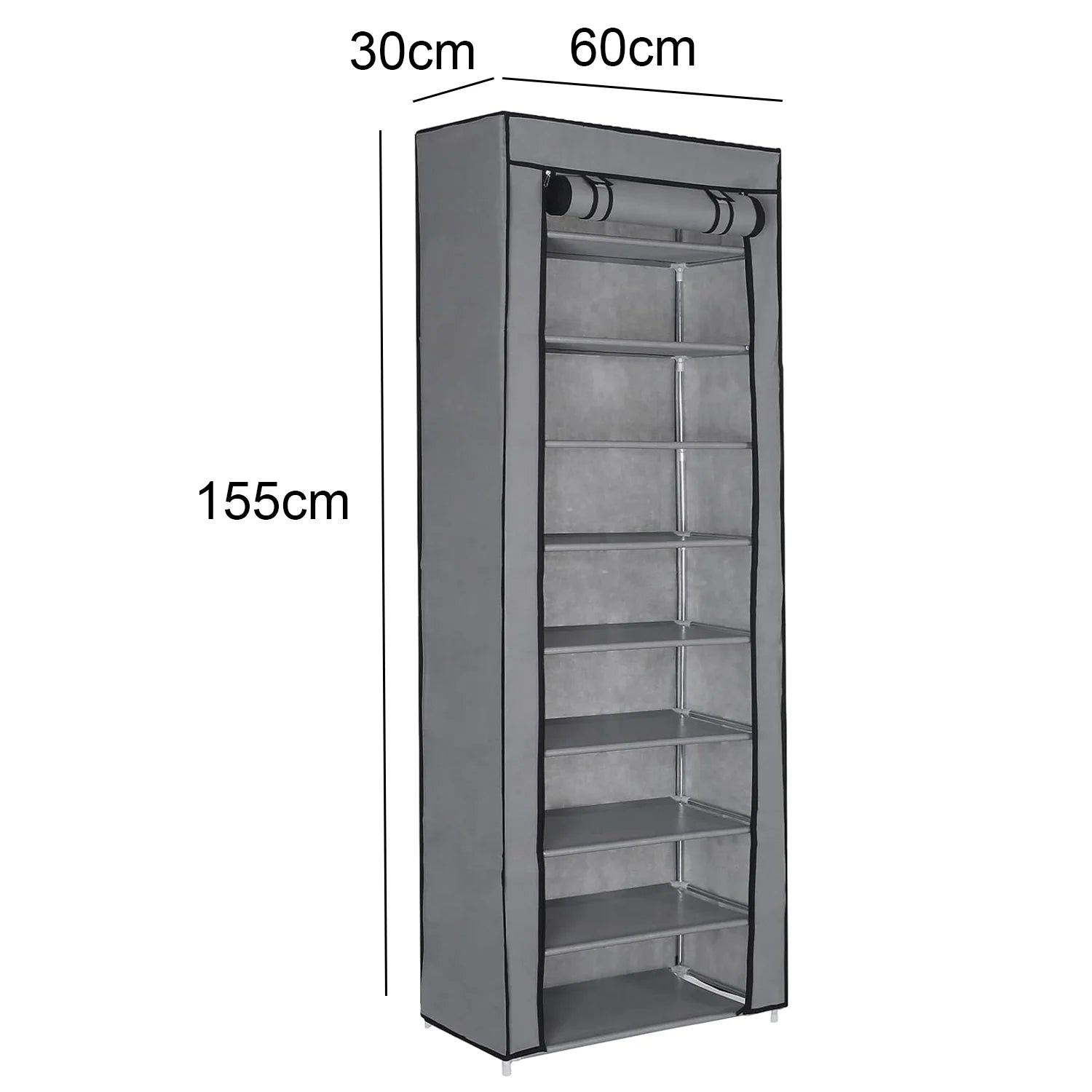 9 Layers Shoe Cabinet Nonwoven Shoe Rack Dustproof Organizer Space-Saving Home Storage Cabinet for Entryways, Hallways
