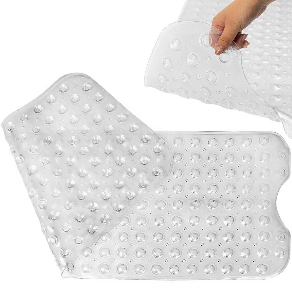 2Pcs 40*100cm PVC Anti-skid Bath Mat Shower Mat Non-slip Mat Bathtub Bath Mat with Suction Cup Bathroom Accessories
