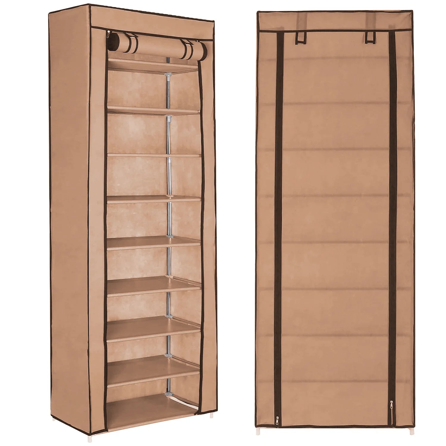 9 Layers Shoe Cabinet Nonwoven Shoe Rack Dustproof Organizer Space-Saving Home Storage Cabinet for Entryways, Hallways