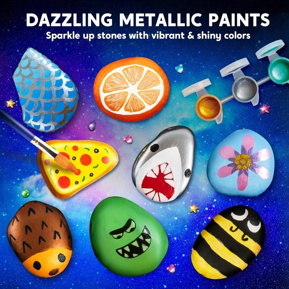 JOYFY Rock Painting Kit Glow in The Dark Rock Kit Arts and Crafts for Boys Girls Best Birthday Chirstmas Party Gift